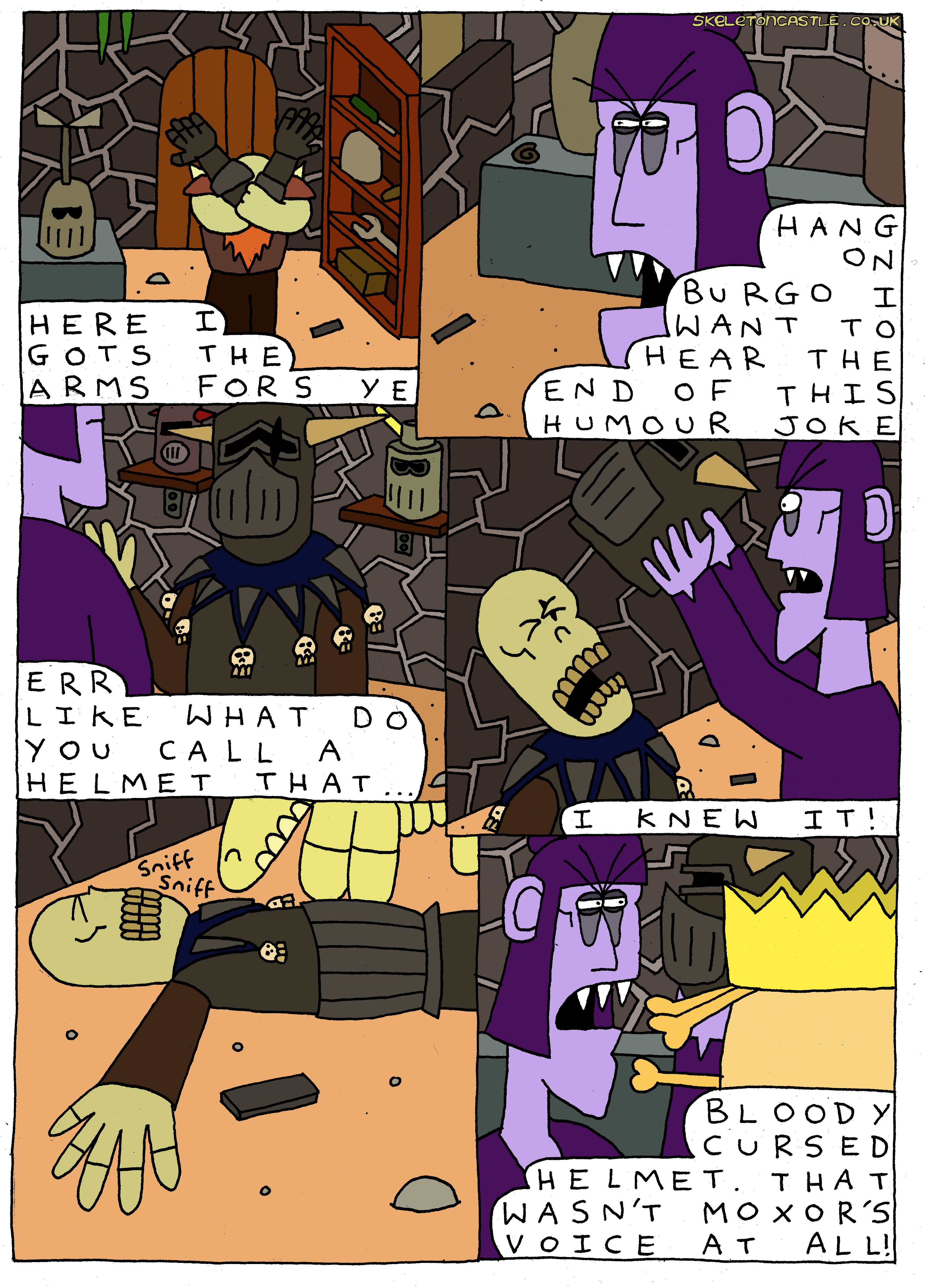 Zadgar saves Moxy from the cursed helmet