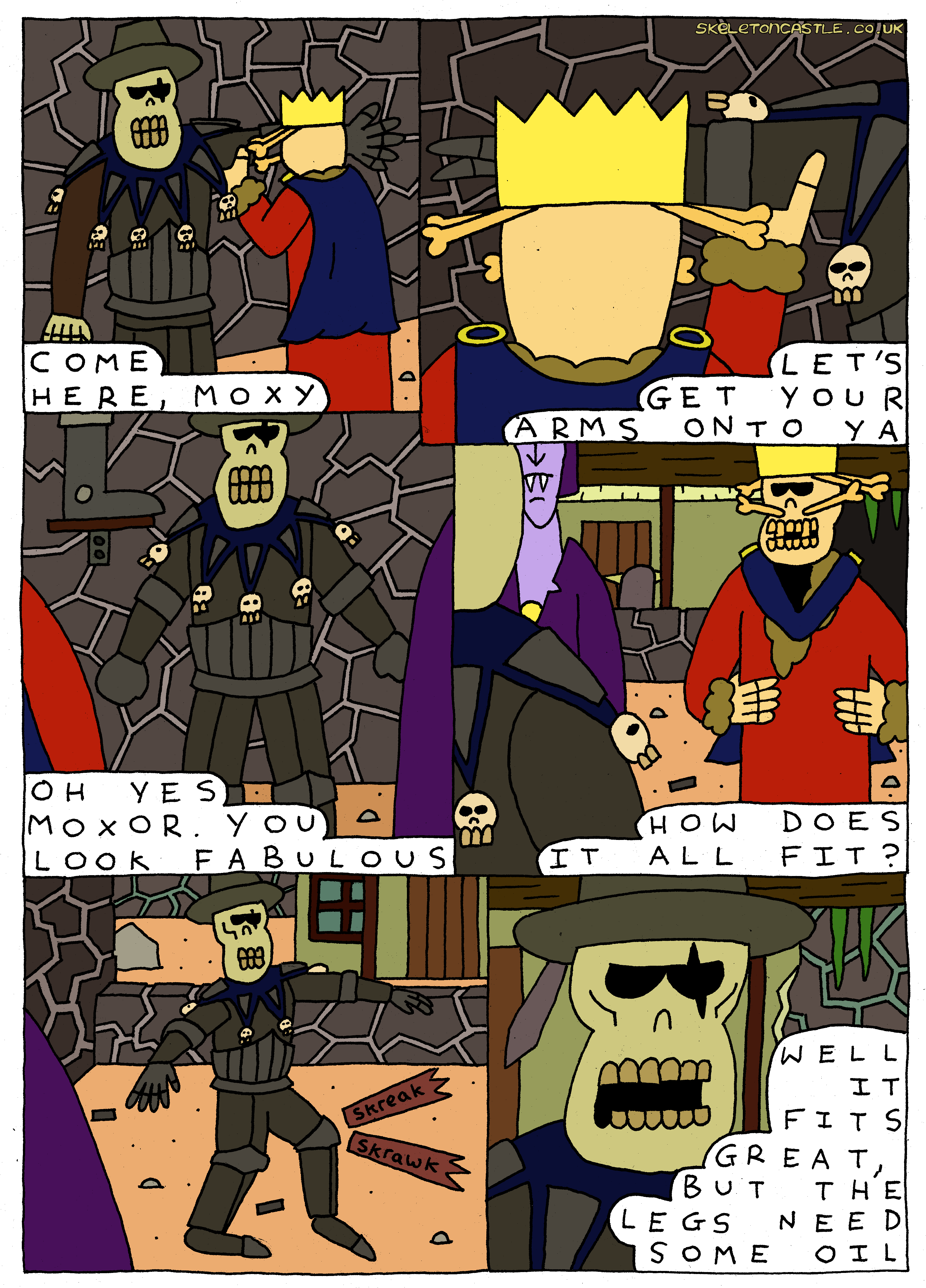 Moxor gets greaves and gauntlets