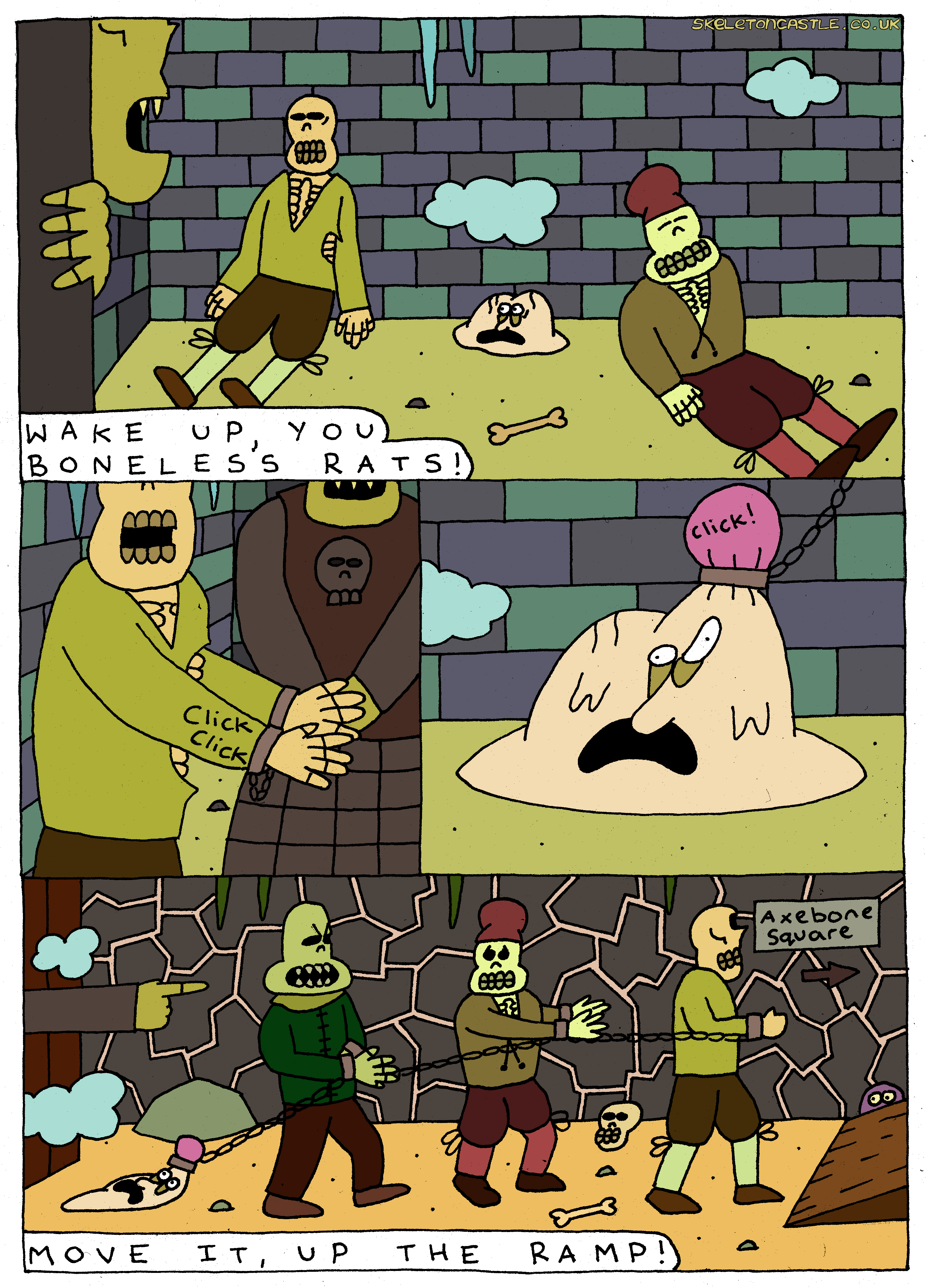 Tony is chained and dragged out of the nightmare dungeon to face execution